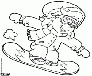 desenho de Snowboard para colorir