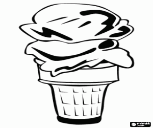 desenho de Soft sorvete ou cone de gelado macio para colorir