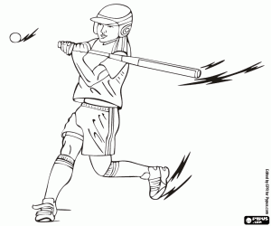 desenho de Softbol, um esporte olímpico para colorir