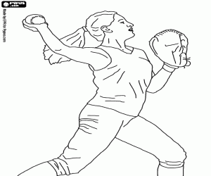 desenho de Softbol, variante do beisebol para colorir