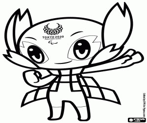 desenho de Someity, mascote Tokyo 2020 para colorir