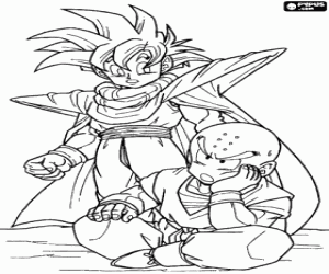 desenho de Son Gohan e Kuririn para colorir
