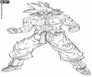desenho de Son Goku ferido para colorir