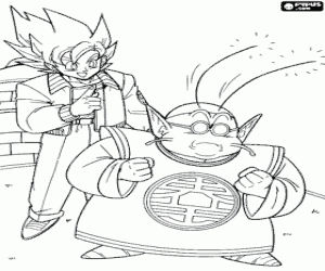 desenho de Son Goku e Kaito, Dragon Ball para colorir