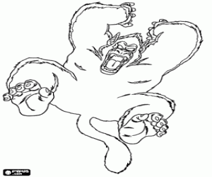 desenho de Son Goku transformado em macaco gigante para colorir