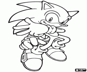 desenho de Sonic, herói dos videogames para colorir