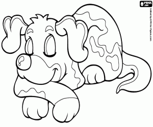 desenho de O sono feliz do cão para colorir