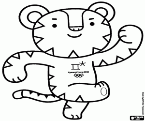 desenho de Soohorang, PyeongChang 2018 para colorir