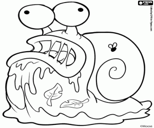 desenho de Sour Snail, caracol do lixo Pack para colorir