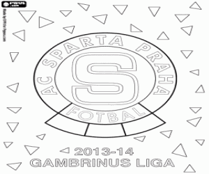 desenho de Sparta Praga, campeão 2013-2014 para colorir
