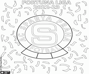 desenho de Sparta Praga, campeão 2022-2023 para colorir
