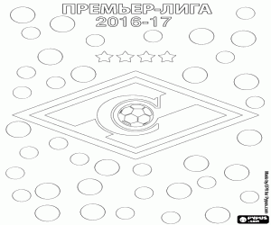 desenho de Spartak Moscou, campeão 2016-17 para colorir
