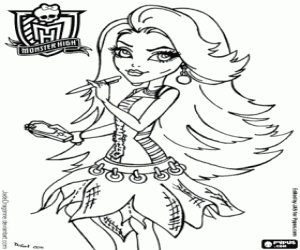 desenho de Spectra Vondergeist, Monster High para colorir