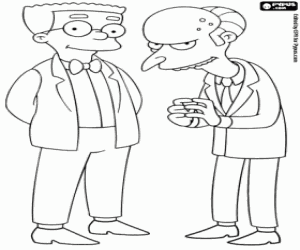 desenho de Sr. Burns e Smithers para colorir