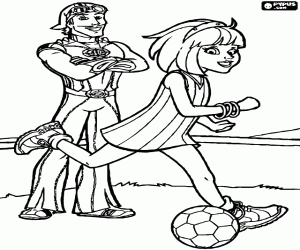 desenho de Stephanie e o futebol, LazyTown para colorir