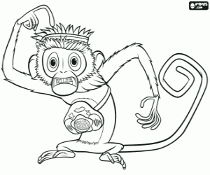 desenho de Steve o macaco, o mascote de Flint para colorir