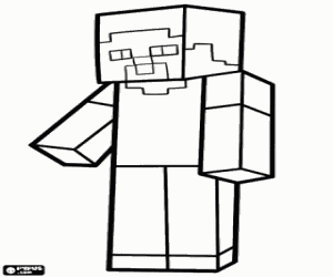 desenho de Steve, o personagem de Minecraft para colorir
