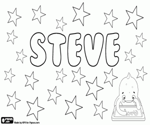desenho de Steve, variante de Steven para colorir