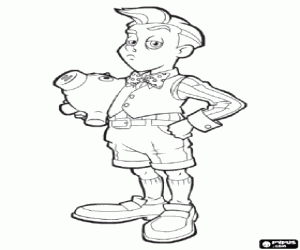 desenho de Stingy com o cofrinho porquinho para colorir
