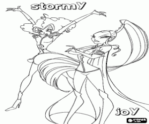 desenho de Stormy e Joy, Winx Club para colorir