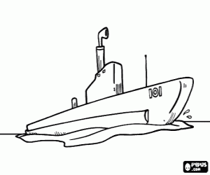 desenho de Submarino militar para colorir