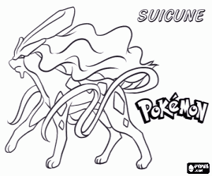 desenho de Suicune, Pokémon para colorir