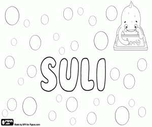 desenho de Suli, nome com origens diversas para colorir