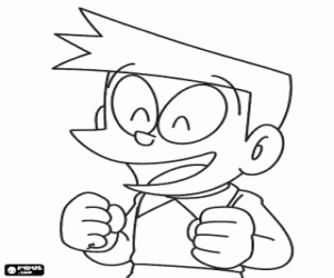 desenho de Suneo, amigo de Takeshi para colorir