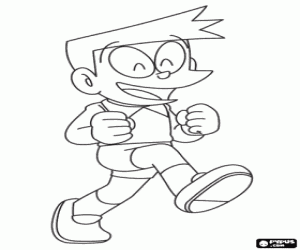 desenho de Suneo, personagem de Doraemon para colorir