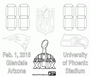 desenho de Super Bowl 2015, Arizona para colorir