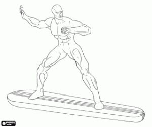 desenho de O super-herói Surfista Prateado para colorir