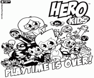 desenho de Os super-heróis Hero Kids para colorir