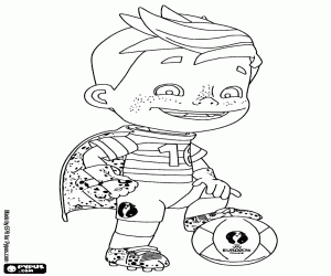 desenho de Super Victor, mascote do UEFA Euro 2016 para colorir