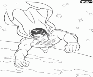 desenho de Superman entre as estrelas para colorir