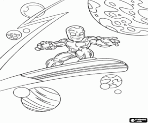 desenho de Surfista Prateado através do espaço para colorir