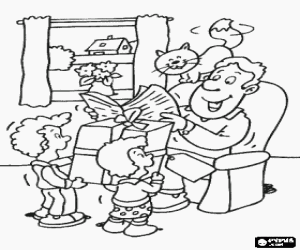 desenho de Uma surpresa para o papai para colorir