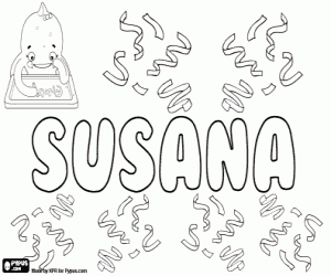 desenho de Susana, nome feminino para colorir