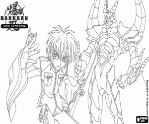 desenho de Swemco Ace e Percival, seu Bakugan para colorir