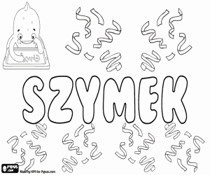 desenho de Szymek, nome polonês para menino para colorir