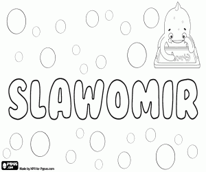 desenho de Sławomir, nome polonês para menino para colorir