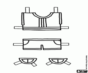 desenho de T-shirt e calças para o verão para colorir