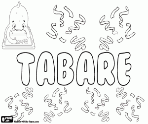 desenho de Tabaré, nome com origem tupiano para colorir