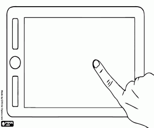 desenho de Um tablet de tela sensível para colorir