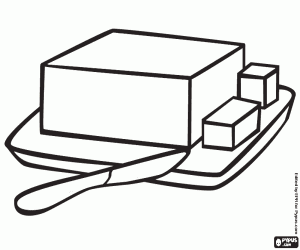 desenho de Um tablete de manteiga para colorir