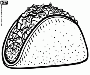 desenho de Um taco mexicano para colorir