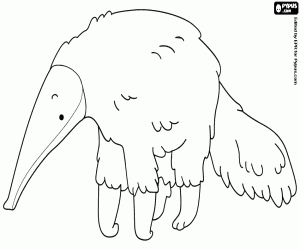 desenho de Um tamanduá, um mamífero para colorir