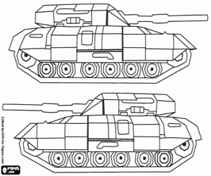 desenho de Tanque de guerra para colorir