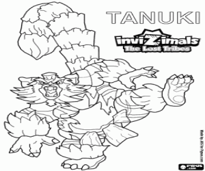 desenho de Tanuki, Invizimals Tribos Perdidas para colorir