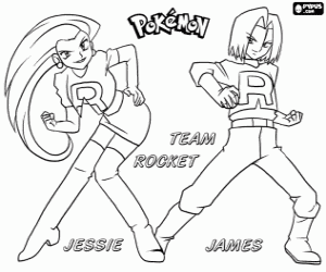 desenho de Team Rocket, Pokémon para colorir