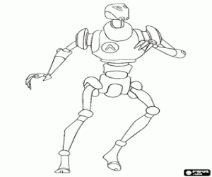 desenho de Technoid, um robô jogador de futebol para colorir